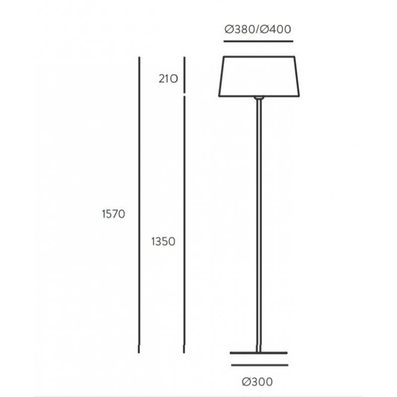 Floor lamp TEX (shade not included)