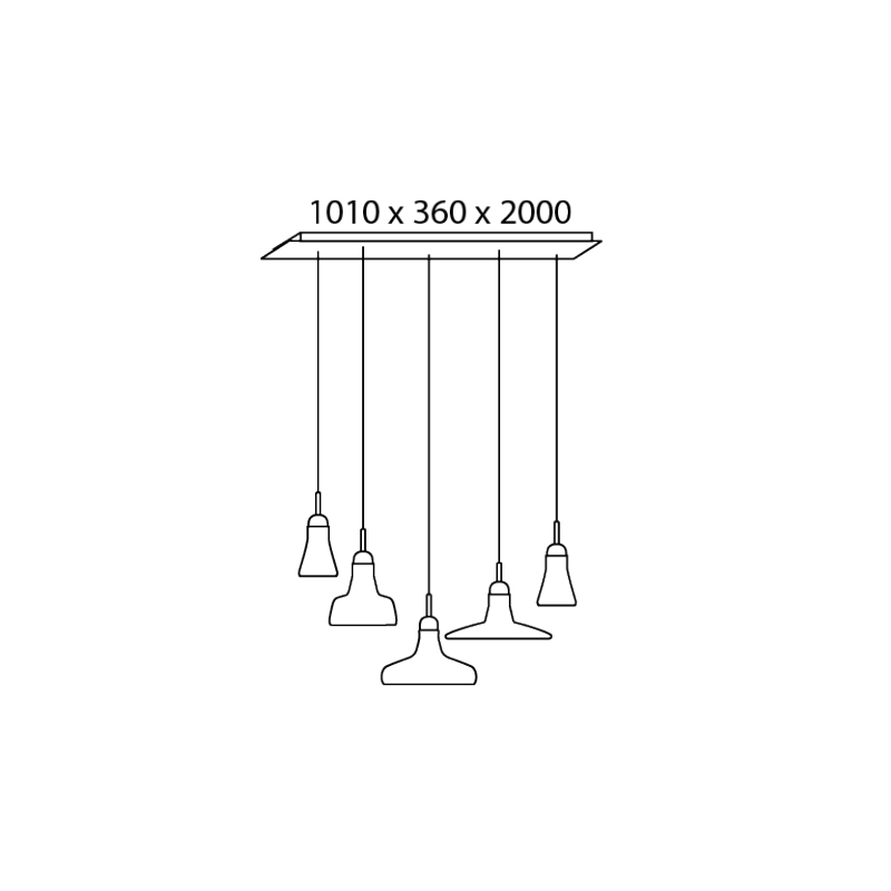Pendant lamp SHADOWS XL SET RECTANGULAR CANOPY LARGE