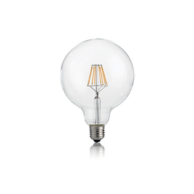 LED Bulb CLASSIC E27 08W GLOBO D095 TRASP 3000K, Ø 9,5 cm