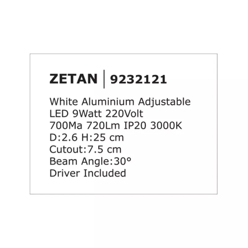 Recessed lamp ZETAN Ø 2,6 cm