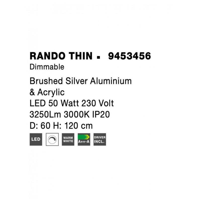 Pendant luminaires RANDO THIN Ø 60 cm Silver