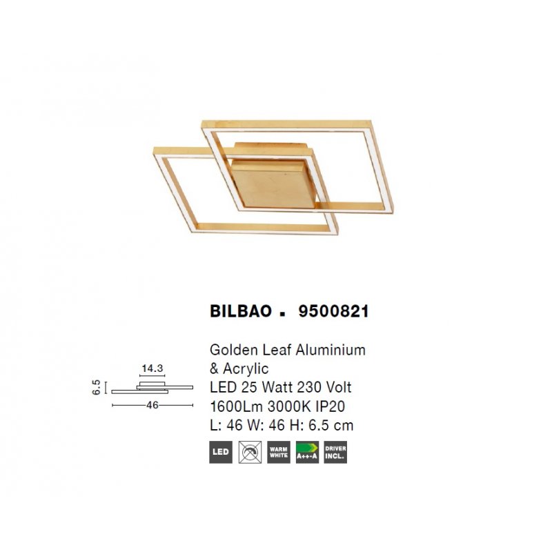Celling lamp BILBAO GOLD