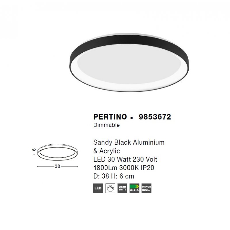 PERTINO ceiling lamp BLACK
